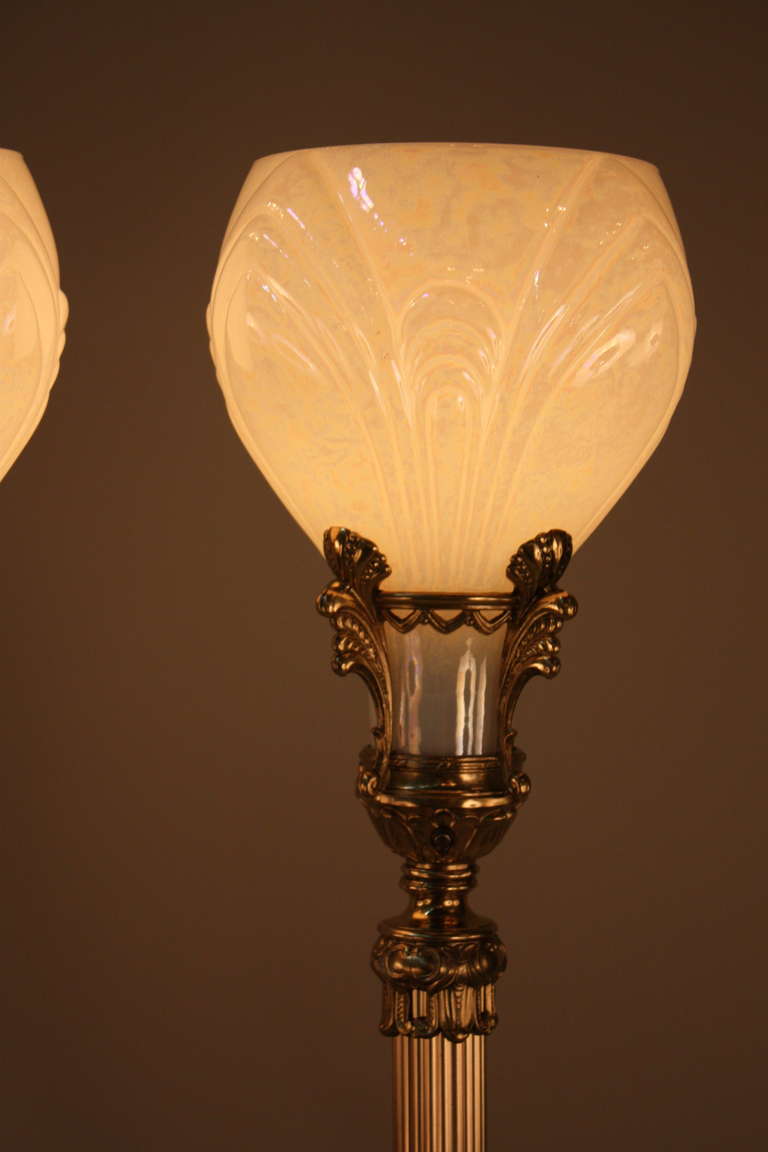 Art Deco Pair of American Torchiere Floor Lamp