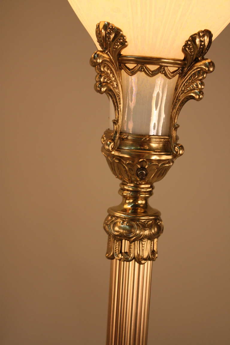 Pair of American Torchiere Floor Lamp In Good Condition In Fairfax, VA