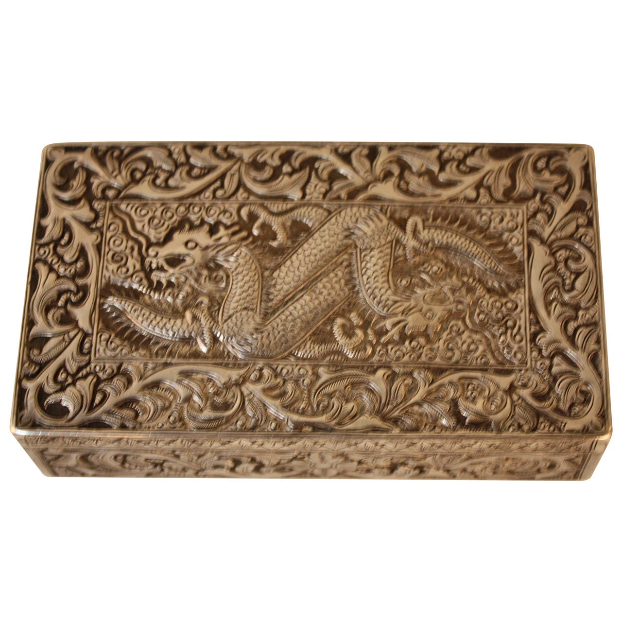 Oriental Dragon Silver Box