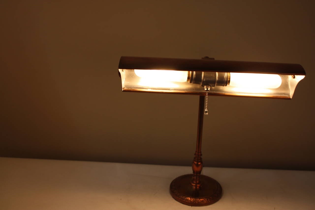 I.P. Frink Bronze Desk Lamp In Good Condition In Fairfax, VA