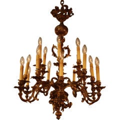 French 19c Bronze Chandelier