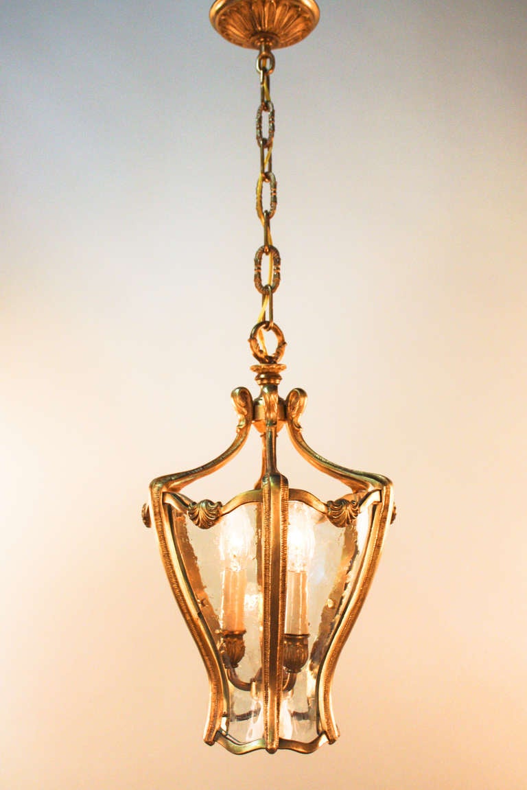 Spanish Bronze Lantern In Good Condition In Fairfax, VA