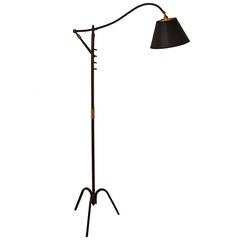 French Iron Floor Lamp Attributed to Jean Royère