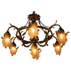 French bronze chandelier by Lerolle et Cie.
