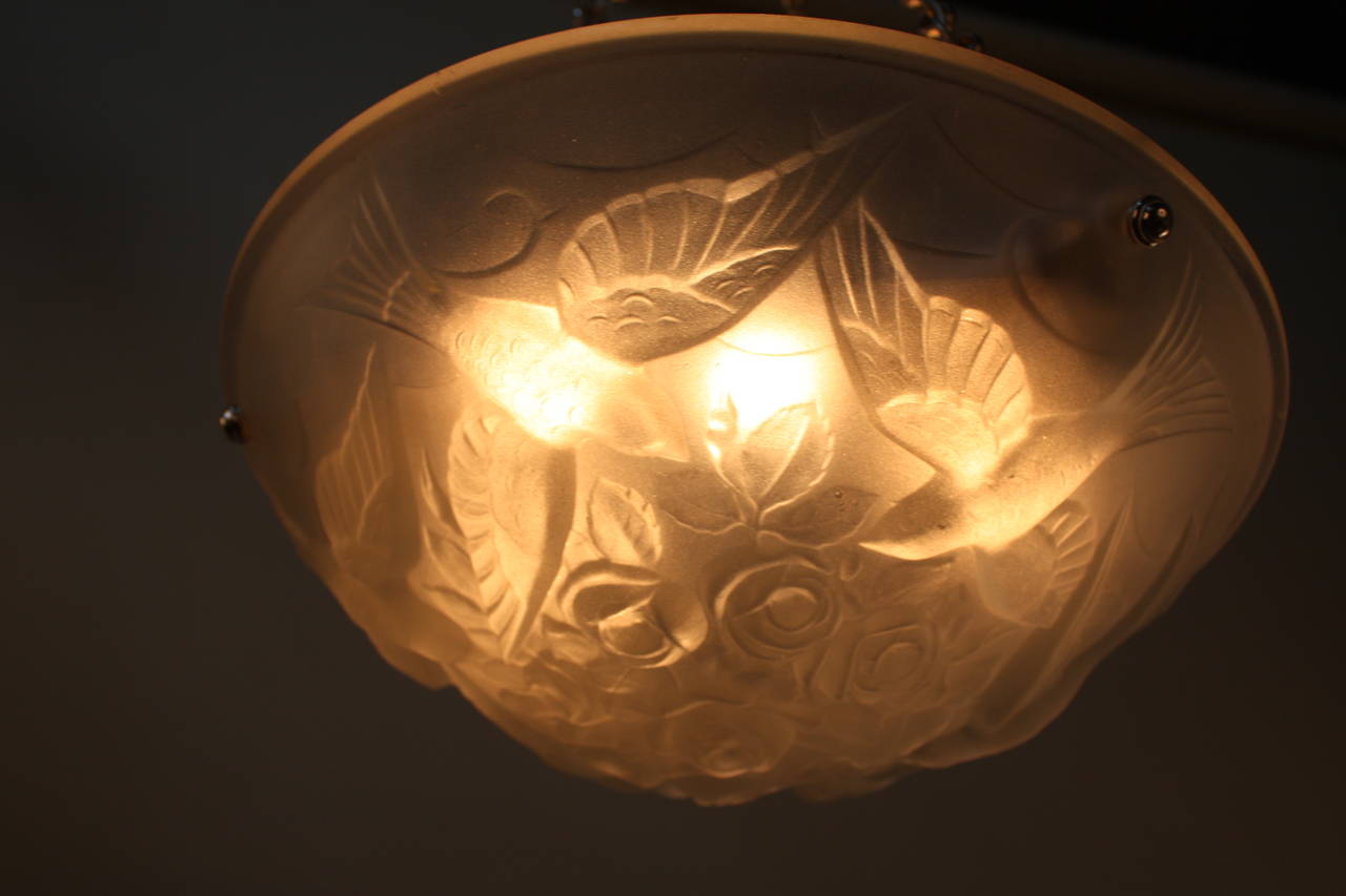 French Art Deco Pendant Light by Verart 1
