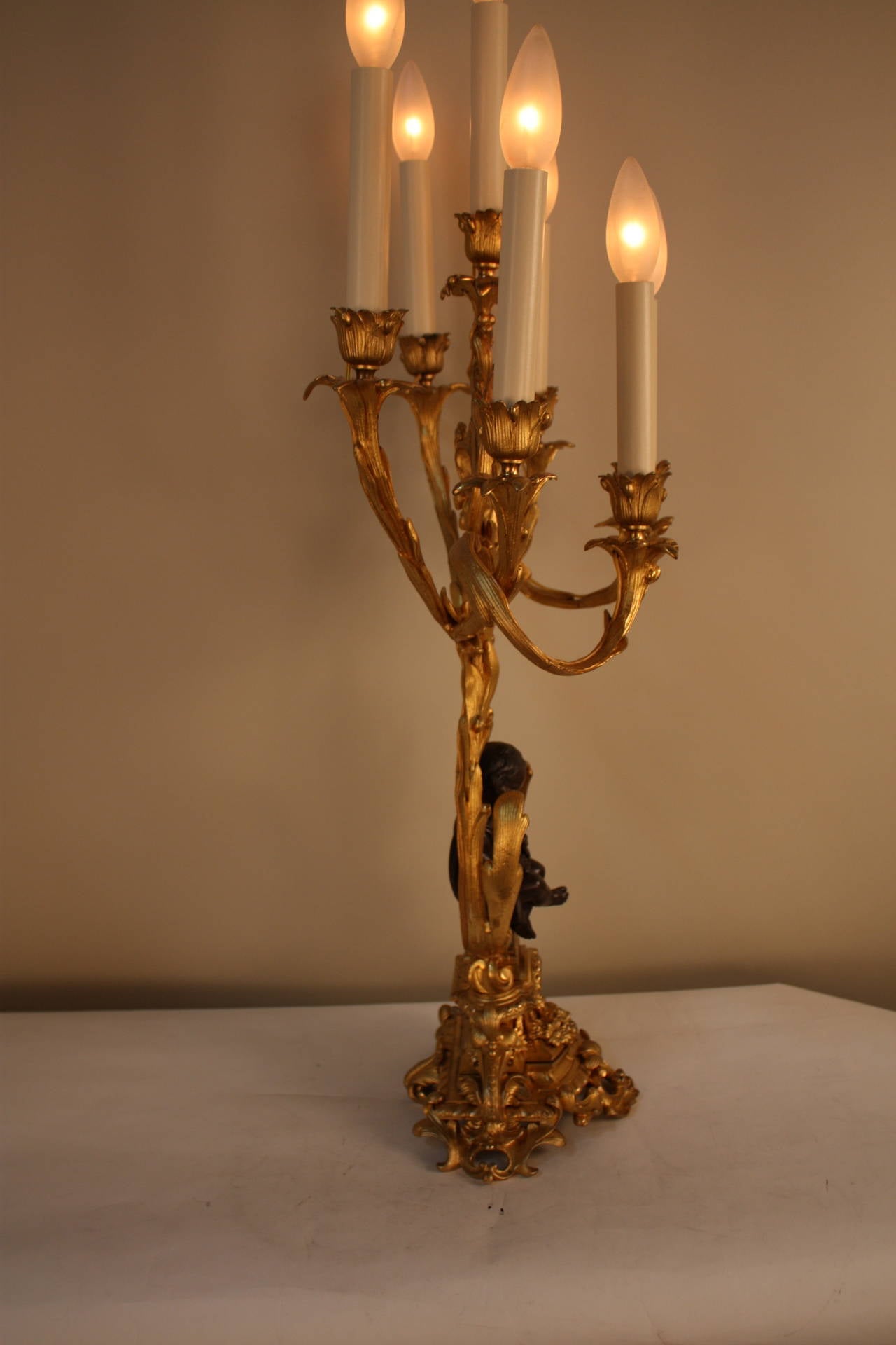 Fabulous Bronze Candelabra Lamp 2