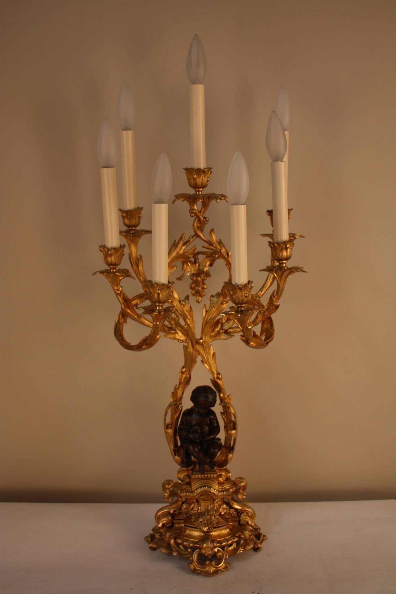Fabulous Bronze Candelabra Lamp 5