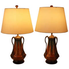 Pair of Art Nouveau Lamps by Orivit