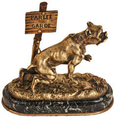 Antique French Bronze Dog Statue