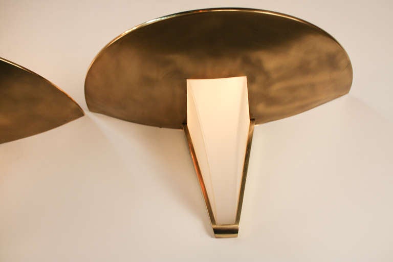 Mid-20th Century Pair of Art Deco Wall Sconces by Jean Perzel