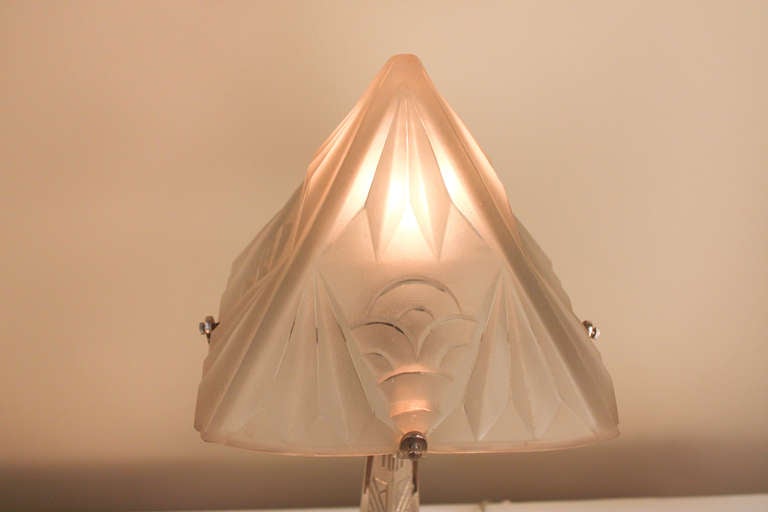 French Art Deco Table Lamp by Degue In Good Condition In Fairfax, VA