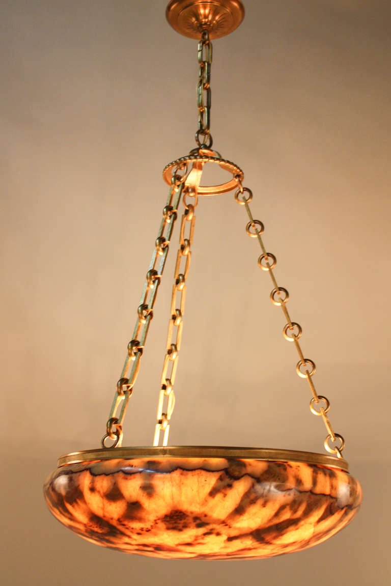 French 1930s Onyx Chandelier In Good Condition In Fairfax, VA