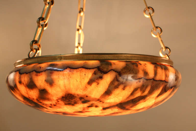Mid-20th Century French 1930s Onyx Chandelier