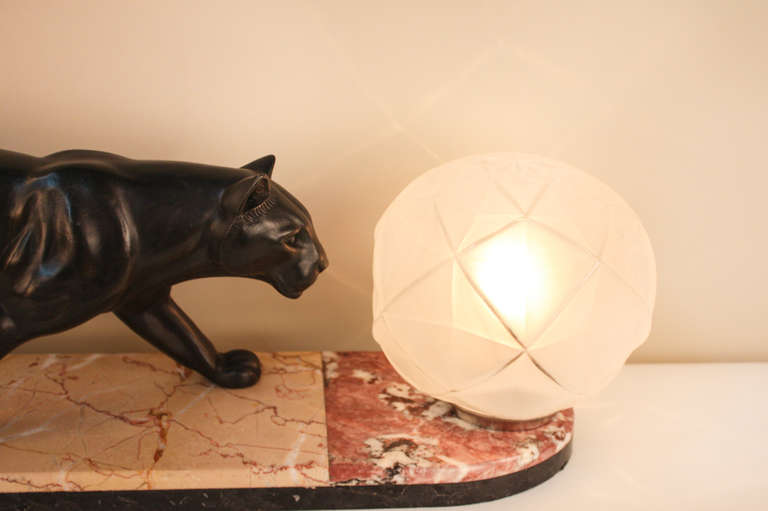 Marble French 1930s Art Deco Lamp
