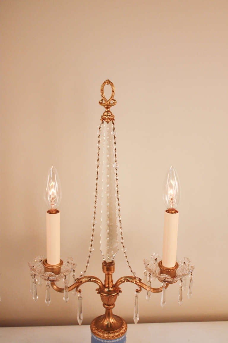 20th Century Pair of Neoclassical Candelabra Table Lamps