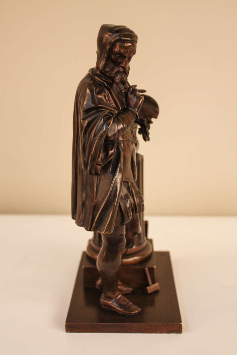 Bronze Sculpture of Leonardo da Vinci by Seiffer In Good Condition In Fairfax, VA