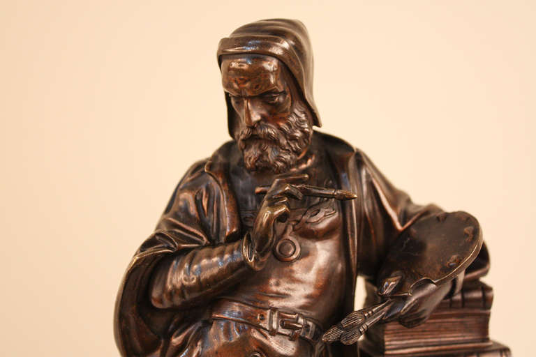 Bronze Sculpture of Leonardo da Vinci by Seiffer 3