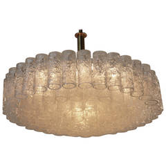 Vintage Glass Tube Chandelier by Doria