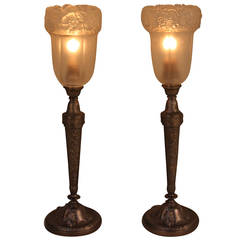 Pair of French Art Deco Lamps
