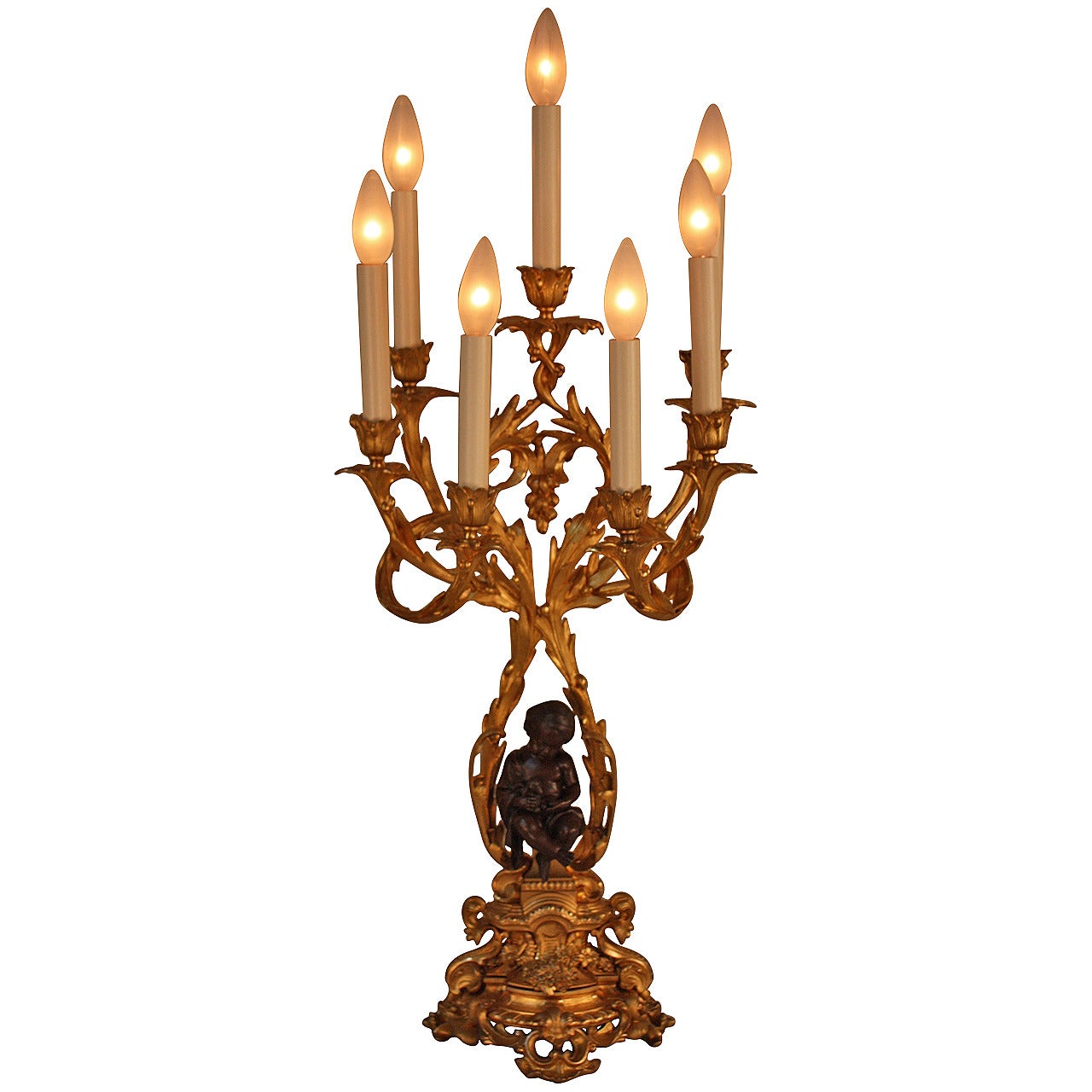 Fabulous Bronze Candelabra Lamp