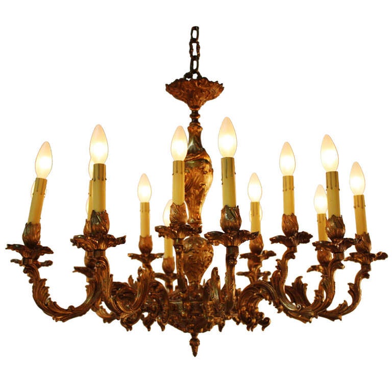 1950'S Spanish Bronze Chandelier at 1stDibs