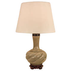 Asian-Influenced French Celadon Porcelain Lamp