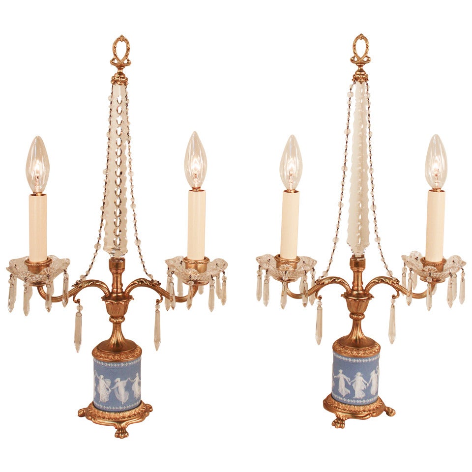Pair of Neoclassical Candelabra Table Lamps