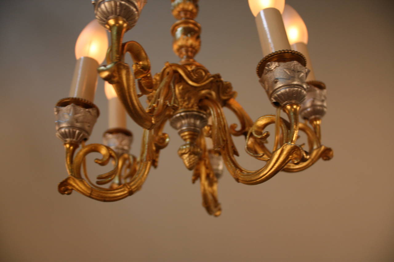 Pair of French 19th Century Bronze Chandeliers 3