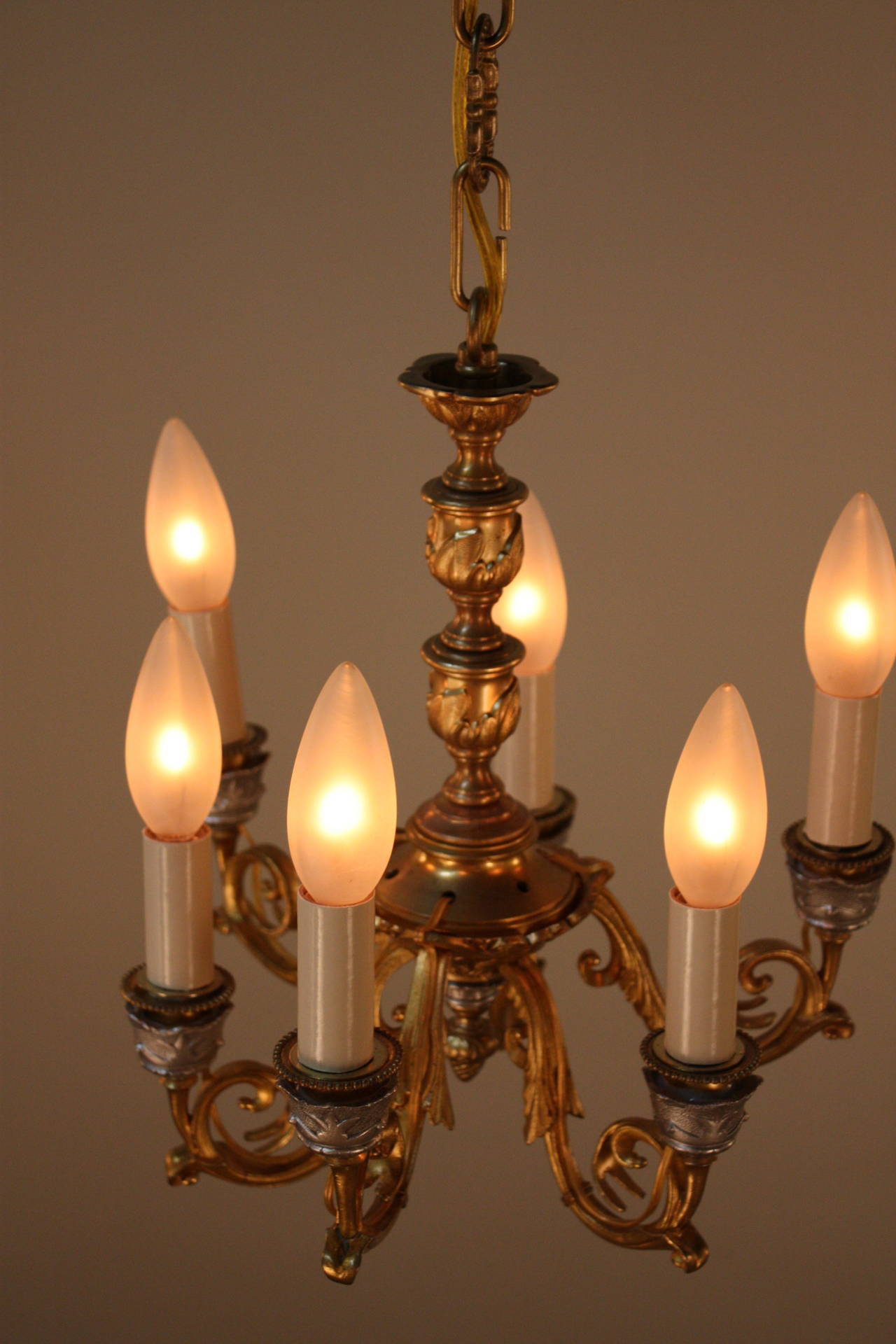 Pair of French 19th Century Bronze Chandeliers 5