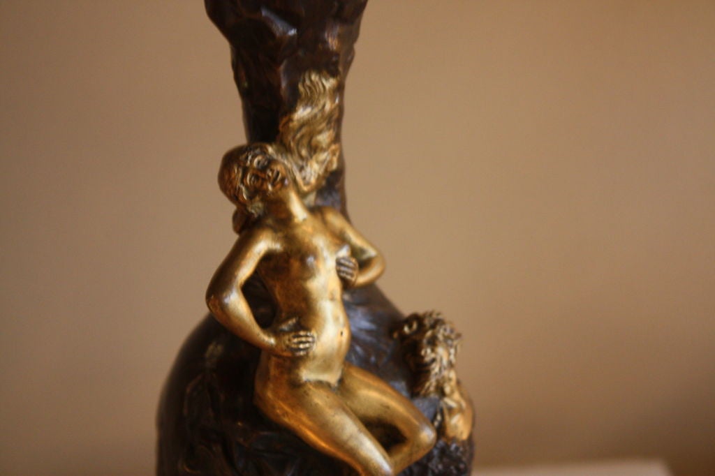 French 19th c. Gilt Bronze Vase For Sale