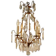 1930
s French Crystal and Bronze Chandelier 1930
s French Crystal and Bronze Chandelier