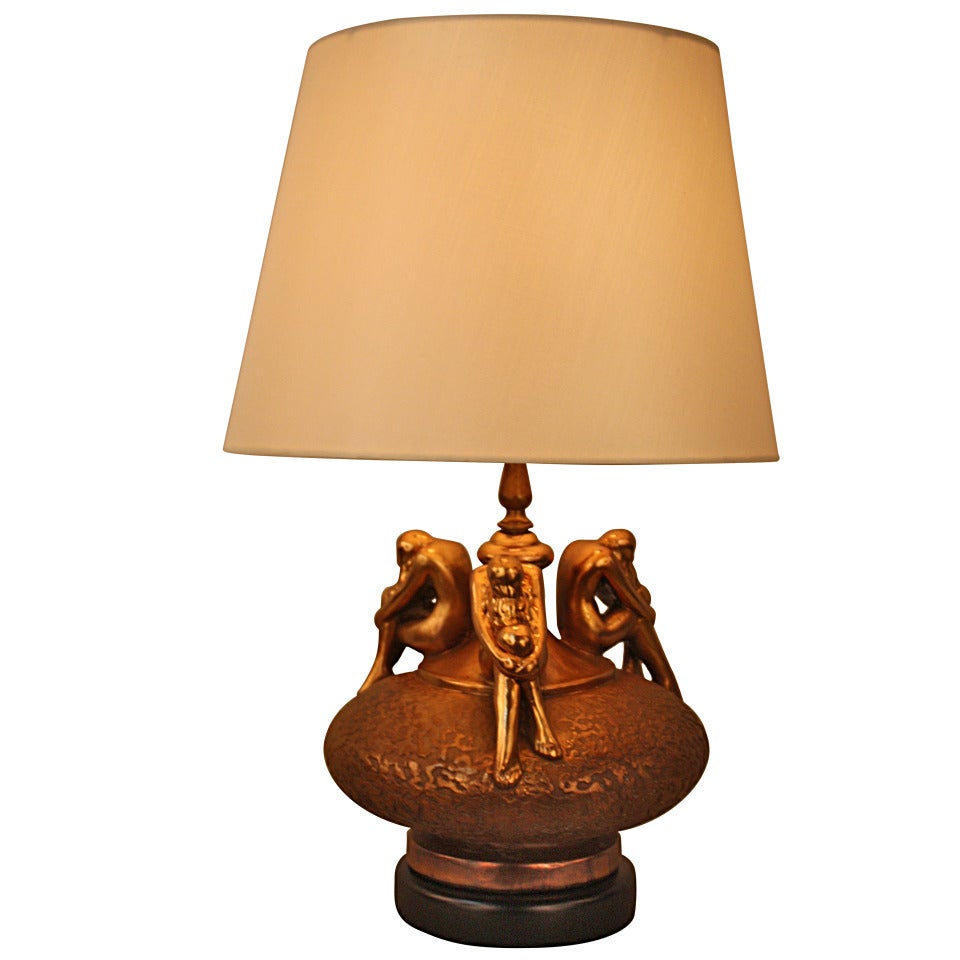 American Art Nouveau Style Table Lamp