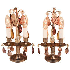 Vintage French 1930s Candelabra Lamps