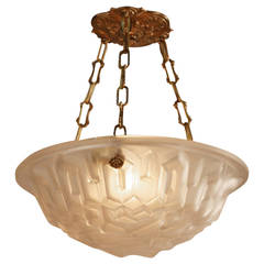 French Art Deco Chandelier by Degue