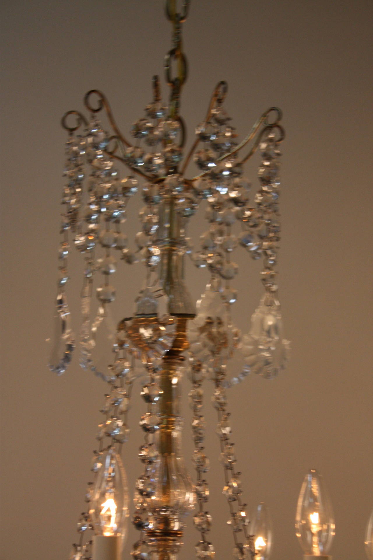 Bronze French 19th Century Crystal Chandelier