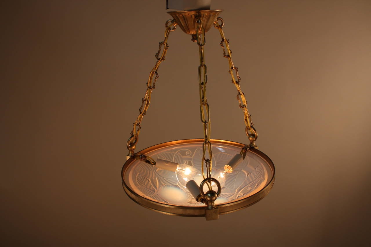 Mid-20th Century French 1930s Opalescent Ceiling Light
