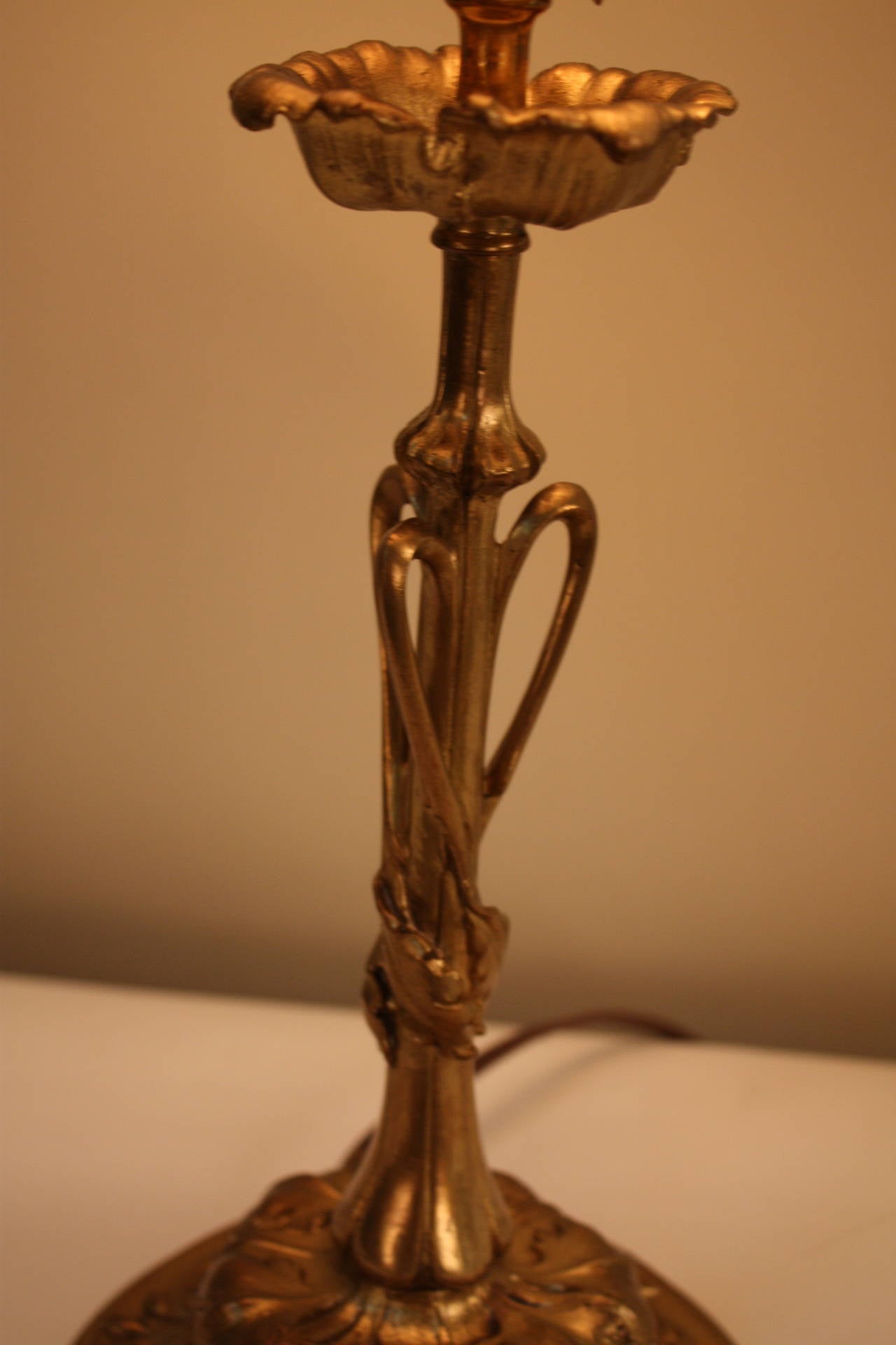 Bronze French Art Nouveau Table Lamp