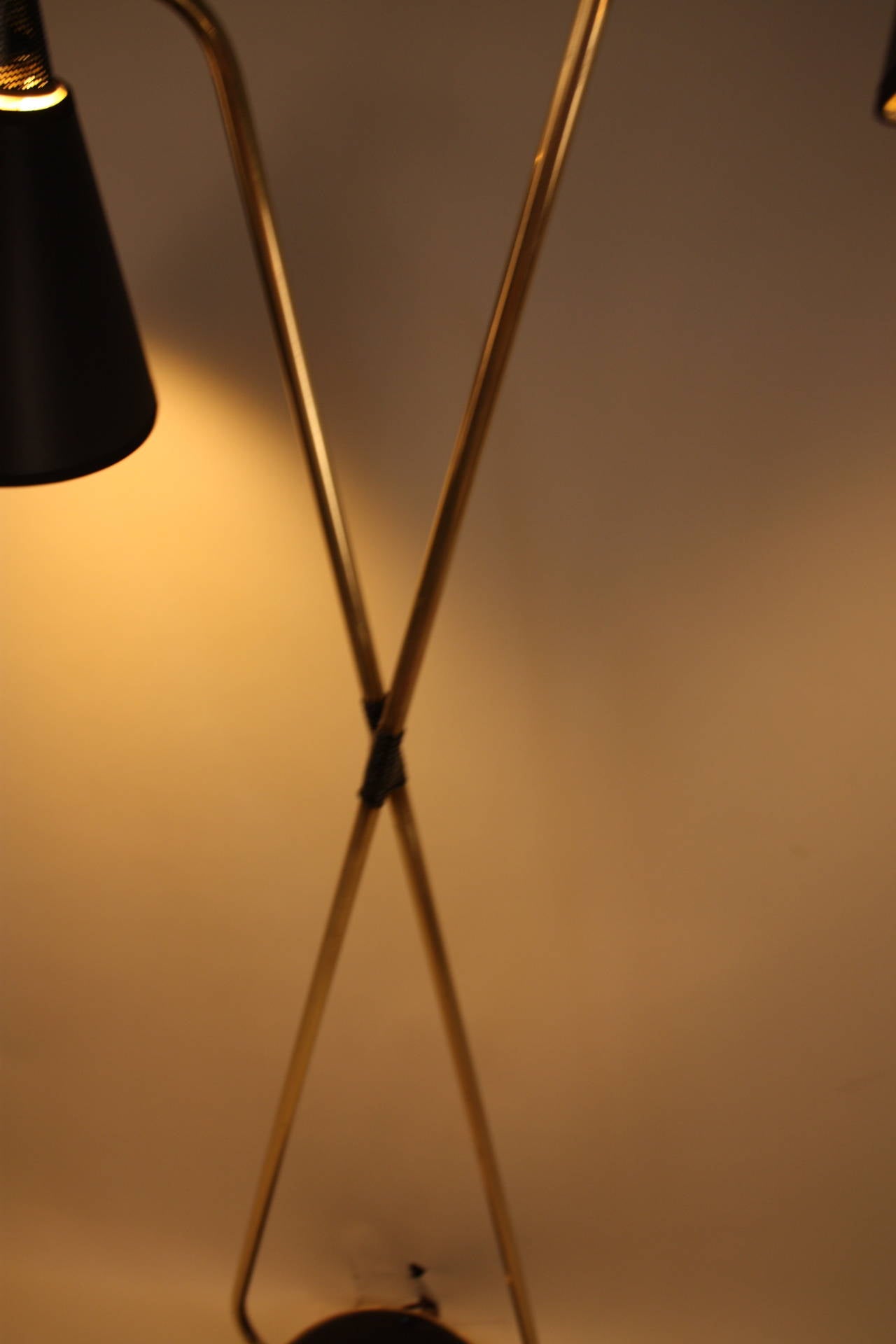 French Mid-Century Double Light Floor Lamp