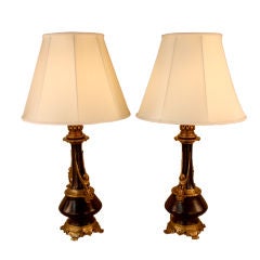 Pair Of 19 Century Empire Style Table Lamps