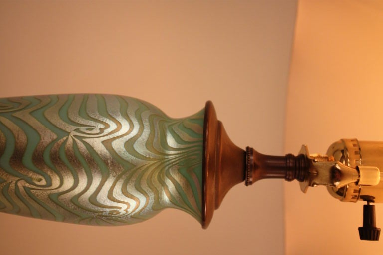 20th Century ART GLASS TABLE LAMP BY DURAND