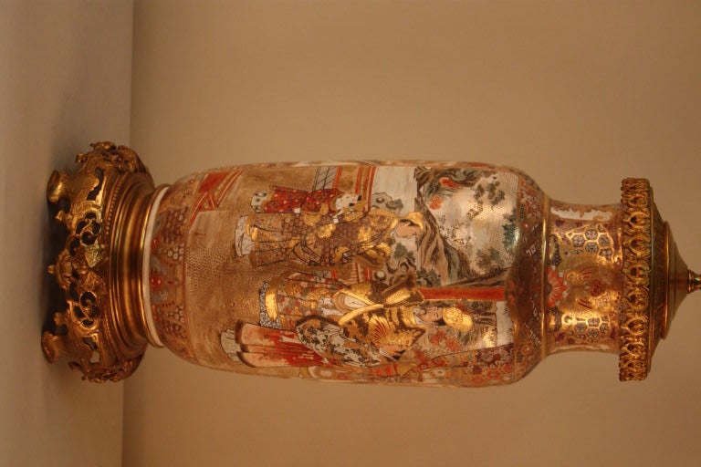 19th c. Satsuma Table Lamp