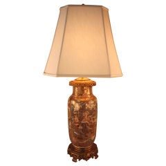 Antique 19th c. Satsuma Table Lamp