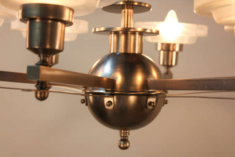 1930s Art Deco Chandelier In Good Condition In Fairfax, VA