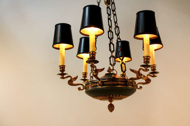 French Empire Style Chandelier In Good Condition In Fairfax, VA