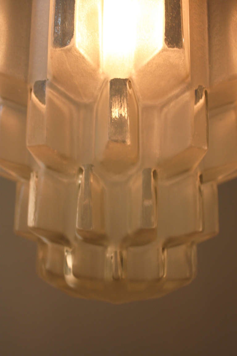 Glass Large 1930s Art Deco Pendant Light