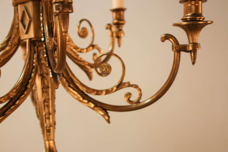 Mid-20th Century 1930s French Empire Bronze Chandelier