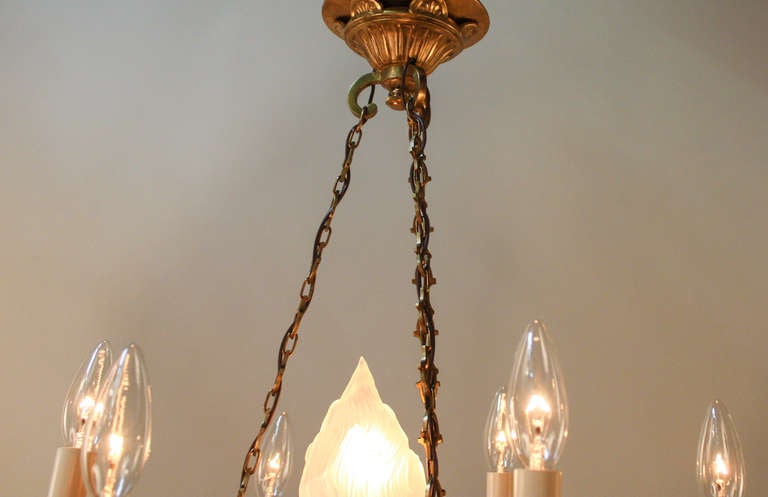 1930s French Empire Bronze Chandelier 2