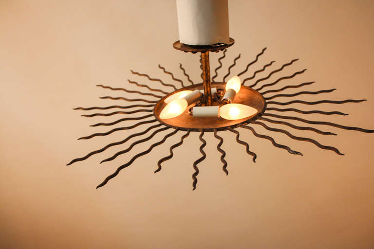 Mid-20th Century Midcentury Spanish Flush Mount Light