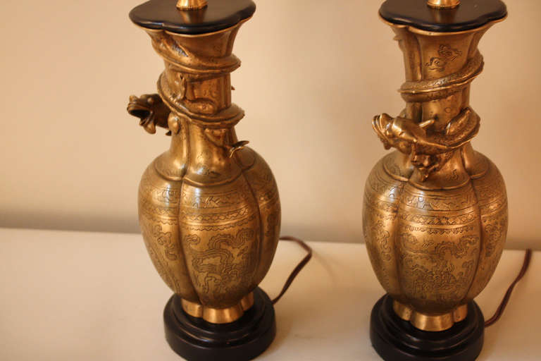 Pair of Bronze Table Lamps 3