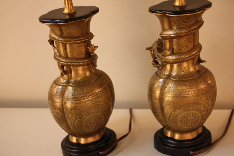 Pair of Bronze Table Lamps 4